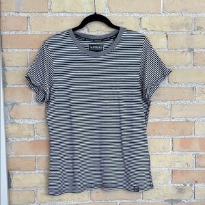Superdry Black and White Striped T-Shirt